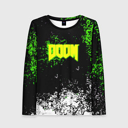 Лонгслив женский Doom токсичное лого краски, цвет: 3D-принт
