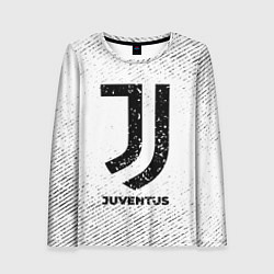Лонгслив женский Juventus с потертостями на светлом фоне, цвет: 3D-принт