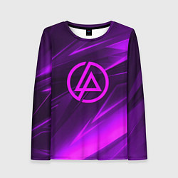 Лонгслив женский Linkin park neon stripes logo, цвет: 3D-принт