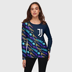 Лонгслив женский Juventus градиентные мячи, цвет: 3D-принт — фото 2