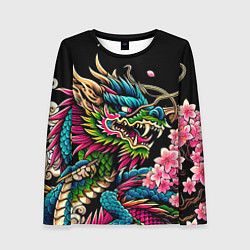 Женский лонгслив Irezumi - Japanese dragon ai art
