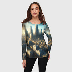 Лонгслив женский Разрушенный апокалиптический город, цвет: 3D-принт — фото 2