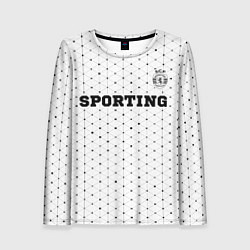Женский лонгслив Sporting sport на светлом фоне посередине