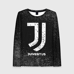 Лонгслив женский Juventus с потертостями на темном фоне, цвет: 3D-принт