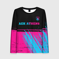 Женский лонгслив AEK Athens - neon gradient посередине
