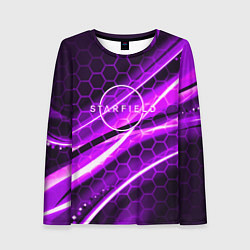 Лонгслив женский Starfield game logo neon, цвет: 3D-принт