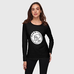 Лонгслив женский Ajax fc белое лого, цвет: 3D-принт — фото 2