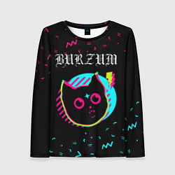 Лонгслив женский Burzum - rock star cat, цвет: 3D-принт