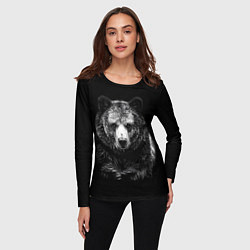 Лонгслив женский Медведь с символом, цвет: 3D-принт — фото 2