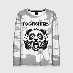 Женский лонгслив Foo Fighters рок панда на светлом фоне