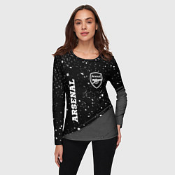 Лонгслив женский Arsenal sport на темном фоне вертикально, цвет: 3D-принт — фото 2