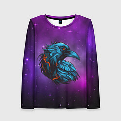 Лонгслив женский Ворона в космосе, цвет: 3D-принт