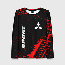 Лонгслив женский Mitsubishi red sport tires, цвет: 3D-принт
