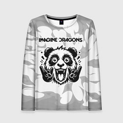 Женский лонгслив Imagine Dragons рок панда на светлом фоне