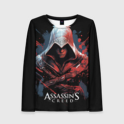 Женский лонгслив Assassins creed красная краска