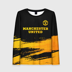 Женский лонгслив Manchester United - gold gradient посередине