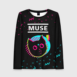 Женский лонгслив Muse - rock star cat