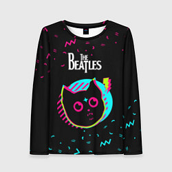 Женский лонгслив The Beatles - rock star cat