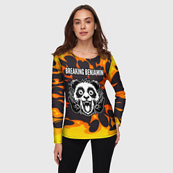 Лонгслив женский Breaking Benjamin рок панда и огонь, цвет: 3D-принт — фото 2