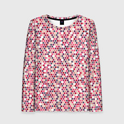 Лонгслив женский Паттерн соты розовый, цвет: 3D-принт