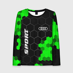 Лонгслив женский Audi green sport hexagon, цвет: 3D-принт