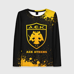 Лонгслив женский AEK Athens - gold gradient, цвет: 3D-принт
