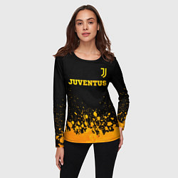 Лонгслив женский Juventus - gold gradient посередине, цвет: 3D-принт — фото 2