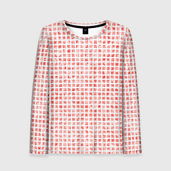 Лонгслив женский Паттерн маленькая красная мозаичная плитка, цвет: 3D-принт