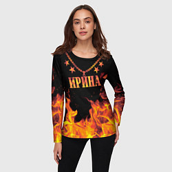 Лонгслив женский Ирина - имя в огне, цвет: 3D-принт — фото 2