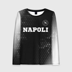 Лонгслив женский Napoli sport на темном фоне посередине, цвет: 3D-принт