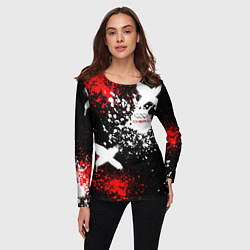 Лонгслив женский Логотип Chery Automobile на фоне брызг красок, цвет: 3D-принт — фото 2