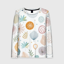 Женский лонгслив Листья и узоры