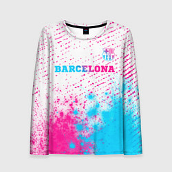 Лонгслив женский Barcelona neon gradient style посередине, цвет: 3D-принт