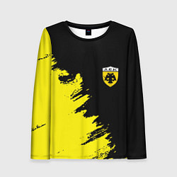 Лонгслив женский AEK sport color yellow, цвет: 3D-принт