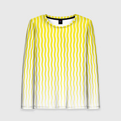Лонгслив женский Вертикальные волнистые линии, цвет: 3D-принт