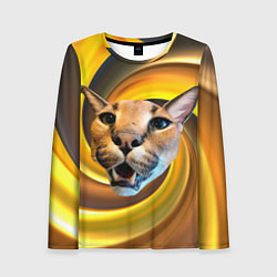 Лонгслив женский Голова кота Шлепы, цвет: 3D-принт