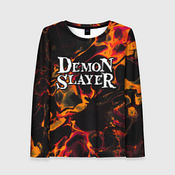 Женский лонгслив Demon Slayer red lava