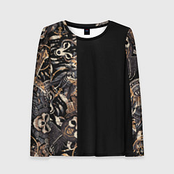 Лонгслив женский System of a down на фоне масок черепов животных, цвет: 3D-принт