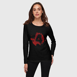Лонгслив женский Left 4 Dead logo красный, цвет: 3D-принт — фото 2