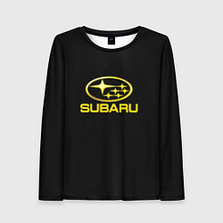 Лонгслив женский Subaru logo yellow, цвет: 3D-принт