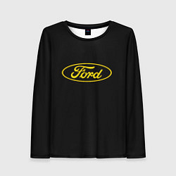 Лонгслив женский Ford logo yellow, цвет: 3D-принт