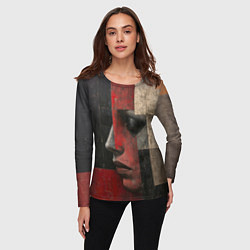 Лонгслив женский Женщина в прямоугольниках, цвет: 3D-принт — фото 2