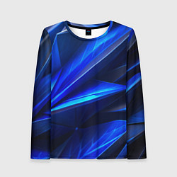 Лонгслив женский Синяя геометрическая абстракция, цвет: 3D-принт
