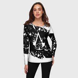 Лонгслив женский Assassins Creed logo краски, цвет: 3D-принт — фото 2