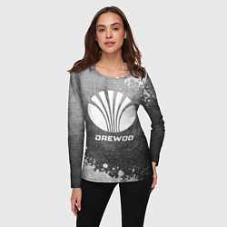 Лонгслив женский Daewoo - grey gradient, цвет: 3D-принт — фото 2