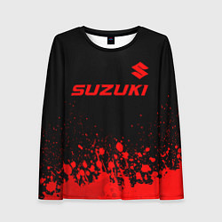 Женский лонгслив Suzuki - red gradient посередине