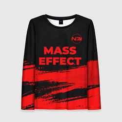 Лонгслив женский Mass Effect - red gradient посередине, цвет: 3D-принт