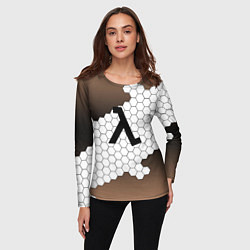 Лонгслив женский Half life соты, цвет: 3D-принт — фото 2