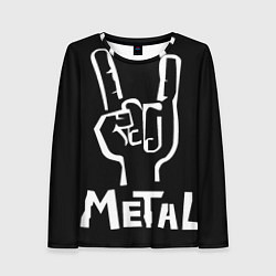 Женский лонгслив Мeталл коза жест на чёрном