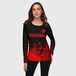 Лонгслив женский Bayern - red gradient посередине, цвет: 3D-принт — фото 2
